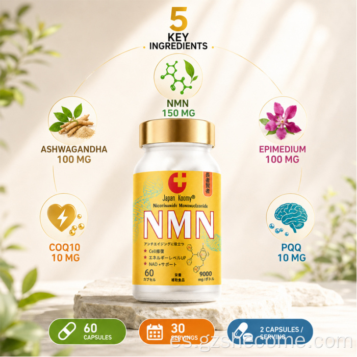 Shecome Older NMN 9000mg Cápsulas Longevidad NAD+ Soporte